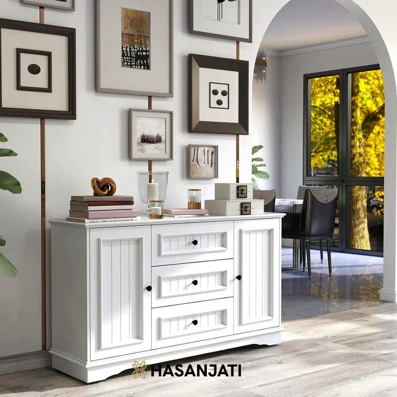 Bufet klasik minimalis putih modern