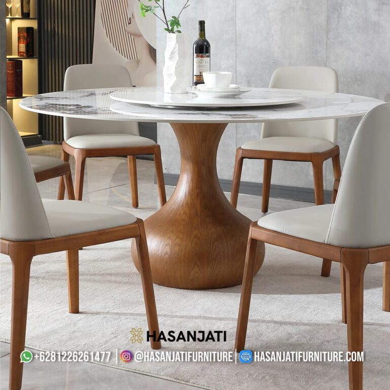 Detail Kaki Meja Pedestal Tunggal Model Pion Catur Kayu Solid Natural