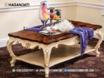 Detail Meja Tamu Ukiran Cat Duco Gold Set Sofa Tamu Klasik