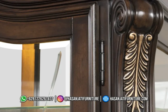 Lemari Hias Jati Leovanni Mewah 2 Pintu Kaca - Gambar 4