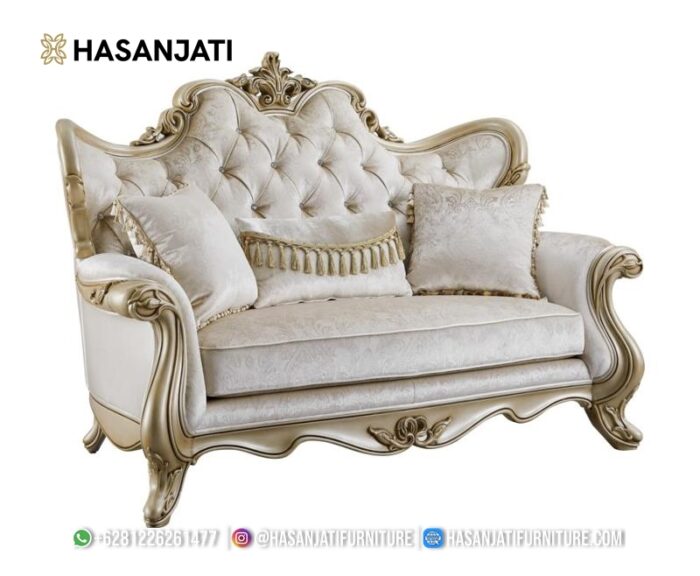 Sofa 2 Dudukan Warna Champagne Set Sofa Klasik Mewah