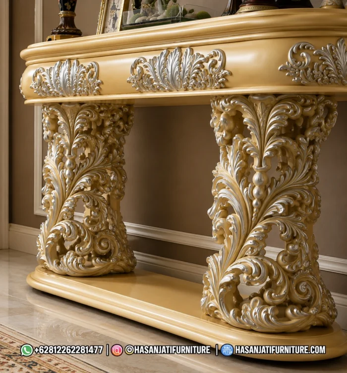 Set Meja Konsol Scappini Classic Champagne Silver - Gambar 3