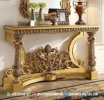 Set Meja Konsol Mewah La Francaise Full Gold Leaf Jepara - Gambar 2
