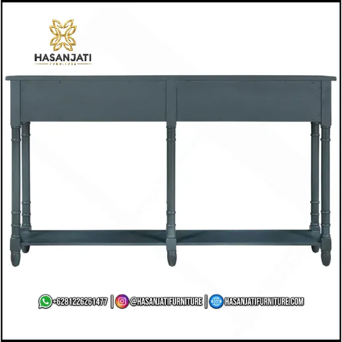 Meja Konsol Branson Navy Dua Laci Jepara - Gambar 5