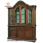 Lemari Hias Jati North Shore Mewah 3 Pintu Kaca - Gambar 2