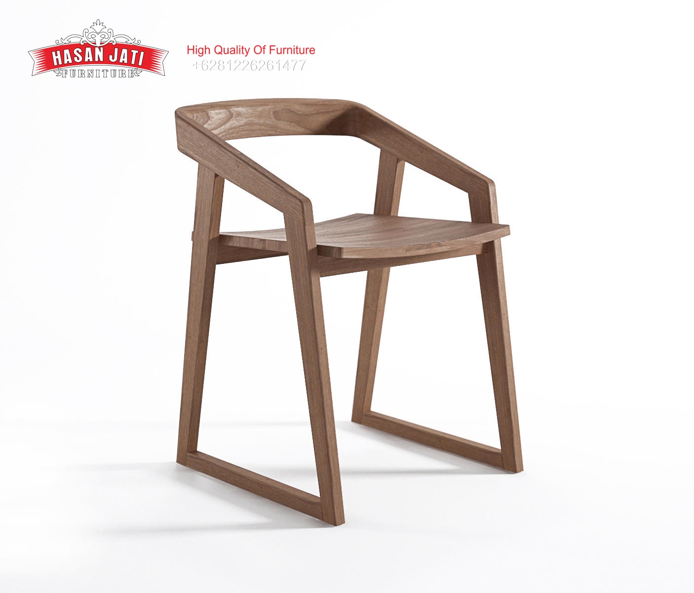 Model kursi cafe jati minimalis warna natural buatan pengrajin Jepara, desain sederhana dan kokoh