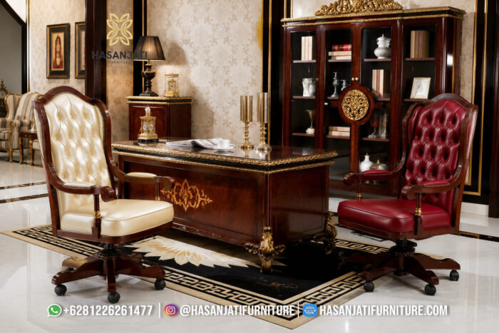 Kursi Kantor Direktur Mewah Hidrolik Putar Palace Dua Warna