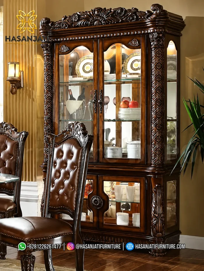 Lemari Hias Jati Mewah 2 Pintu Vendome - Gambar 2
