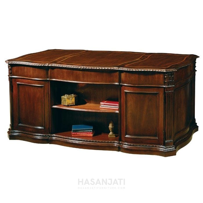 Meja Kantor Boss Direktur Klasik Mewah - Gambar 4