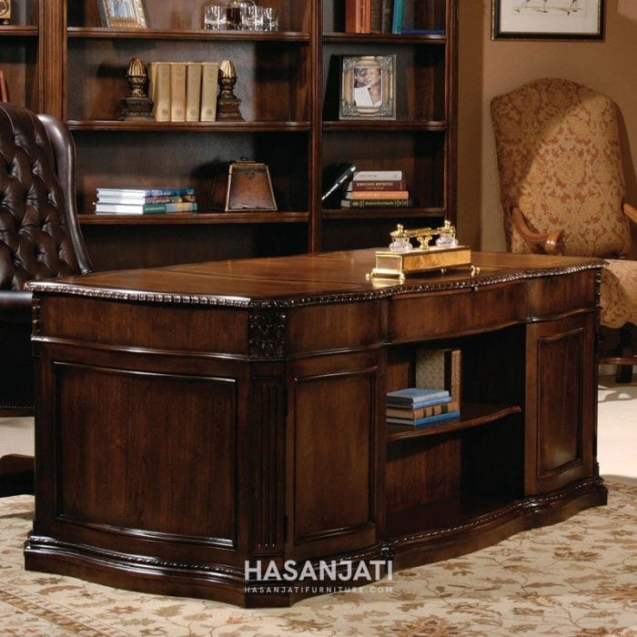 Meja Kantor Boss Direktur Klasik Mewah