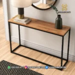 Meja Konsol Industrial Modern Kayu Jati Rangka Besi - Gambar 3