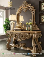 Set Meja Konsol Mewah Royal Kingdom Gold Ukiran Jepara - Gambar 2