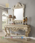 Set Meja Konsol Mewah Prosecco Champagne Gold Ukiran Jepara - Gambar 2