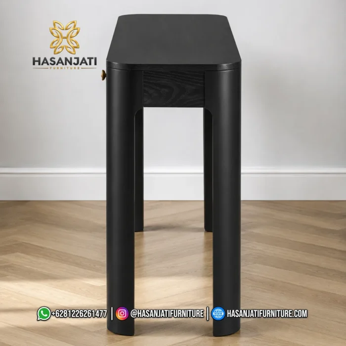 Meja Konsol Jati Solstice 3 Laci Hitam Jepara - Gambar 5