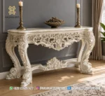 Set Meja Konsol Mewah Evelina Ivory Klasik Jepara - Gambar 2