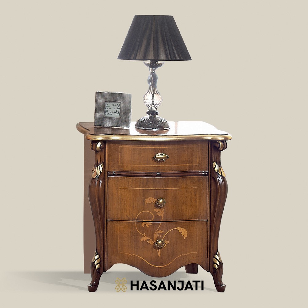 Meja nakas jati ukir nightstand kamar tidur Jepara