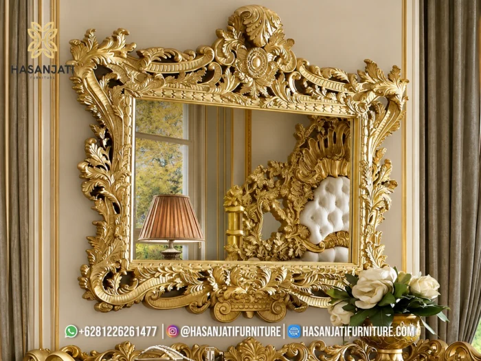 Set Meja Konsol Mewah Bernadette Antique Gold Jepara - Gambar 4