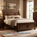 Set Kamar Tidur Jati Porter Vintage Brown - Gambar 2