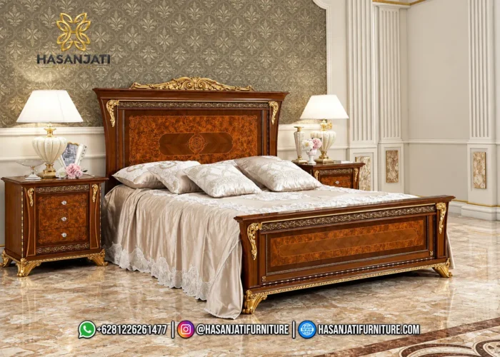Set Kamar Tidur Jati Aida Italian Luxury - Gambar 2