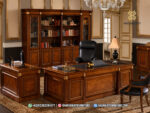 Set Meja Direktur Jati Mewah Jepara Alpuch President Executive Desk