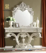 Set Meja Konsol Mewah Kallista Metallic Silver Jepara