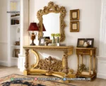 Set Meja Konsol Mewah La Francaise Full Gold Leaf Jepara