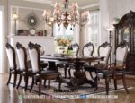 Set Meja Makan Jati Solid Klasik Mewah Bella Style Formasi 8 Kursi