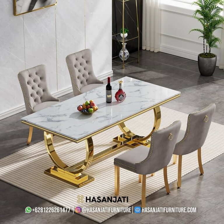 Detail Kaki Meja Melengkung Huruf U Stainless Steel Gold Finish