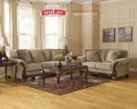 Set Sofa Tamu Jati Klasik Mewah American Style Warna Barley Khaki