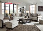 Set Sofa Tamu Jati Klasik American Style Warna Light Grey