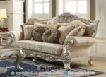 Sofa Panjang 3 Seater Warna Silver Champagne Klasik
